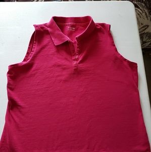 St.Johns Bay Pink Sleeveless Polo 1x